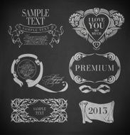 Chalk typography calligraphic design elements N2