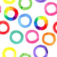 Watercolor rainbow vector rings