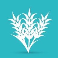 Ears of Wheat Barley or Rye vector visual graphic icons N3