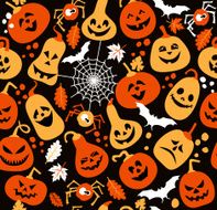Seamless pattern of pumpkins N2