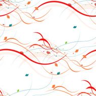 Floral seamless pattern Abstract waves with leaves eco nature background N21