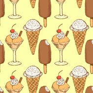 Sketch ice-cream in vintage style