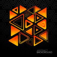 Abstract Black Background With Orange Triangles