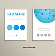 Set of vector artwork with molecular background