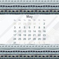 Calendar designed in the style of Tribal 2015 May Ethno N2