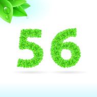 Sans serif font with green leaf decoration N4