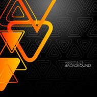 Abstract Black Background With Orange Triangles N3