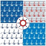 Set of sea and nautical seamless patterns