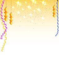 Festive background with Christmas toys streamers and confetti