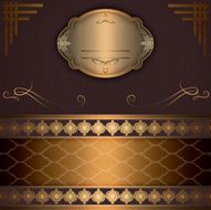 Vintage background with gold frame and decorative elements N2