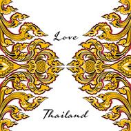 Vector thai floral decorative ornament N11