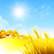 Autumn rural landscape Vector illustration N2