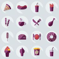 Flat concept set modern design with shadow food N3