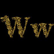 Decorated letter &#039;w&#039;