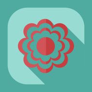 Flat modern design with shadow icon flower N2