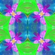 Beautiful symmetrical pattern in stained-glass window style