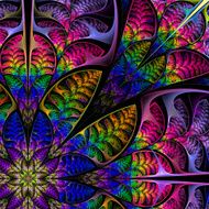 Diagonal symmetrical multicolored pattern of the leaves
