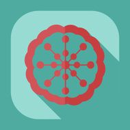 Flat modern design with shadow icon flower N14