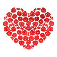 Heart with flowers isolated