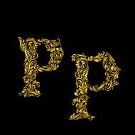 Decorated letter &#039;p&#039;