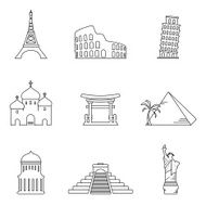 World famous buildings icons