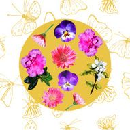Background for card with flowers