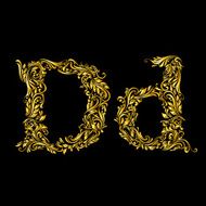 Decorated letter &#039;d&#039; in upper and lower case