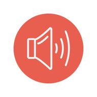 Speaker volume thin line icon