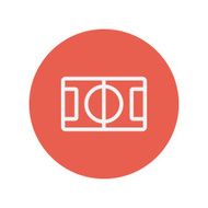 Basketball court thin line icon