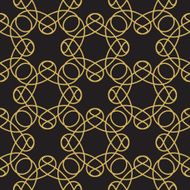 Royal Black and Gold Flourish Seamless Pattern