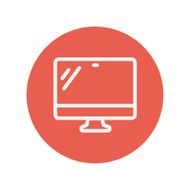 Computer monitor thin line icon