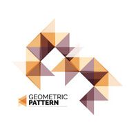 Geometric triangle mosaic pattern element isolated on white N47