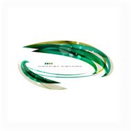 Green light lines on white presentation template N2
