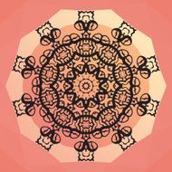 Ornamental round mandala design Round frame on pink background