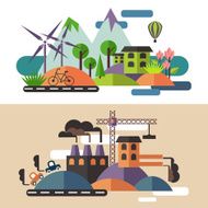 Ecology and industry concept