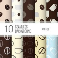10 seamless backgrounds or patterns with coffee N2