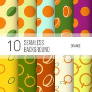 10 seamless backgrounds or patterns with fruit Orange
