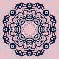 Ornate mandala flower Stylized ornament on pink background banner vector