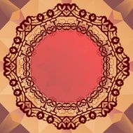 Round mandala frame for text oriental design banner vector