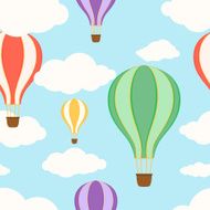 Air balloons in the sky Seamless pattern N2