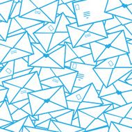 Postal letters envelopes line art seamless pattern background