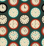 Seamless pattern texture with round clocks