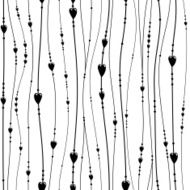 Pattern with black hearts