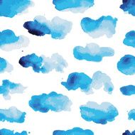 Watercolor clouds seamless pattern for your design