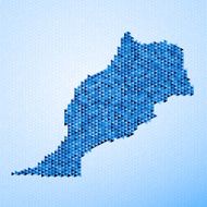 Morocco Map Triangle Pattern Blue
