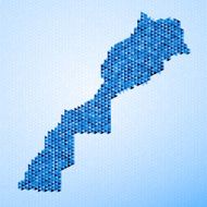 Morocco Western Sahara Map Triangle Pattern Blue