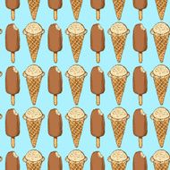 Sketch ice-cream on a stick in vintage style