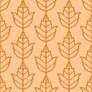 Viburnum leaves seamless vector pattern Vintage style and colors (orange)