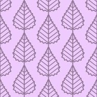 Birch leaves seamless vector pattern Vintage style and colors (purple)