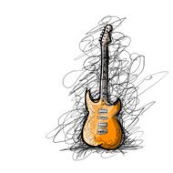Art sketch of guitar for your design